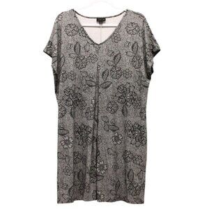 J Jill Wearever Collection Dress Large Petite Floral Stretch Preppy Casual